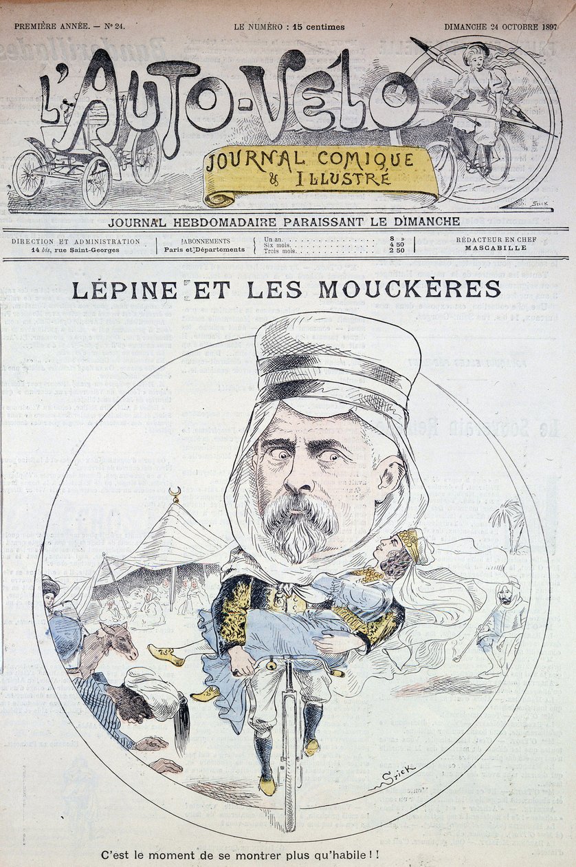 Lépine i Mouckères - w „”Auto-Vélo””” z 12.12.1897, Bibl.de la ville de Paris. autorstwa Unknown artist