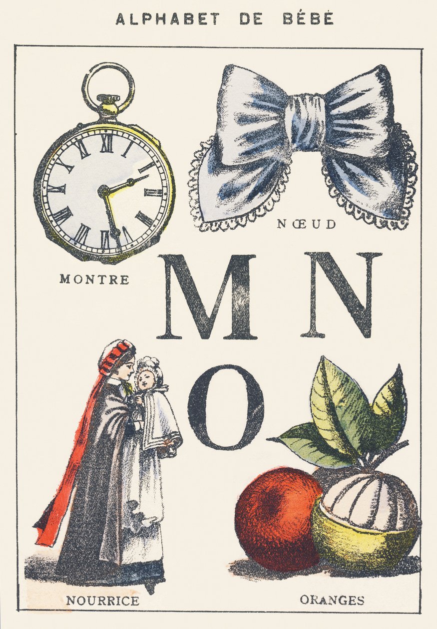 M N O: zegarek, węzeł, pielęgniarka, pomarańcze autorstwa Unknown artist