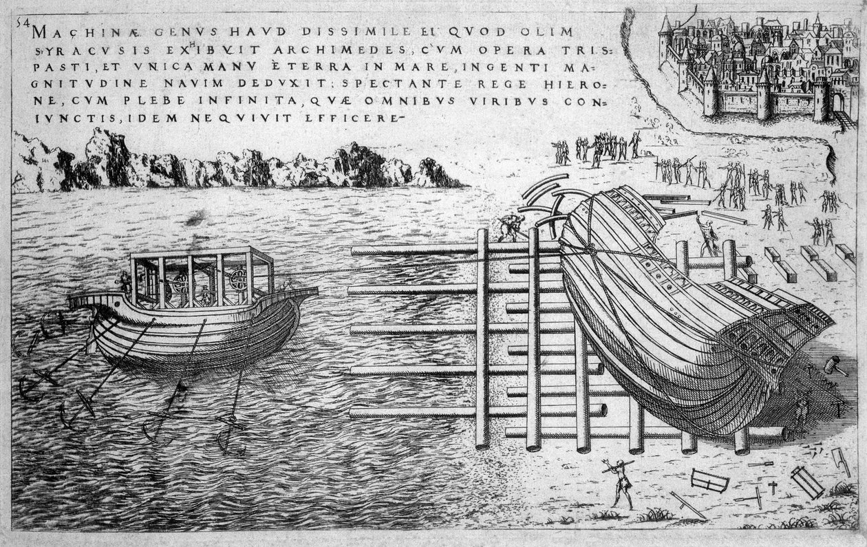 Maszyna do wodowania statków w XVI wieku - wyd. 1578 autorstwa Unknown artist