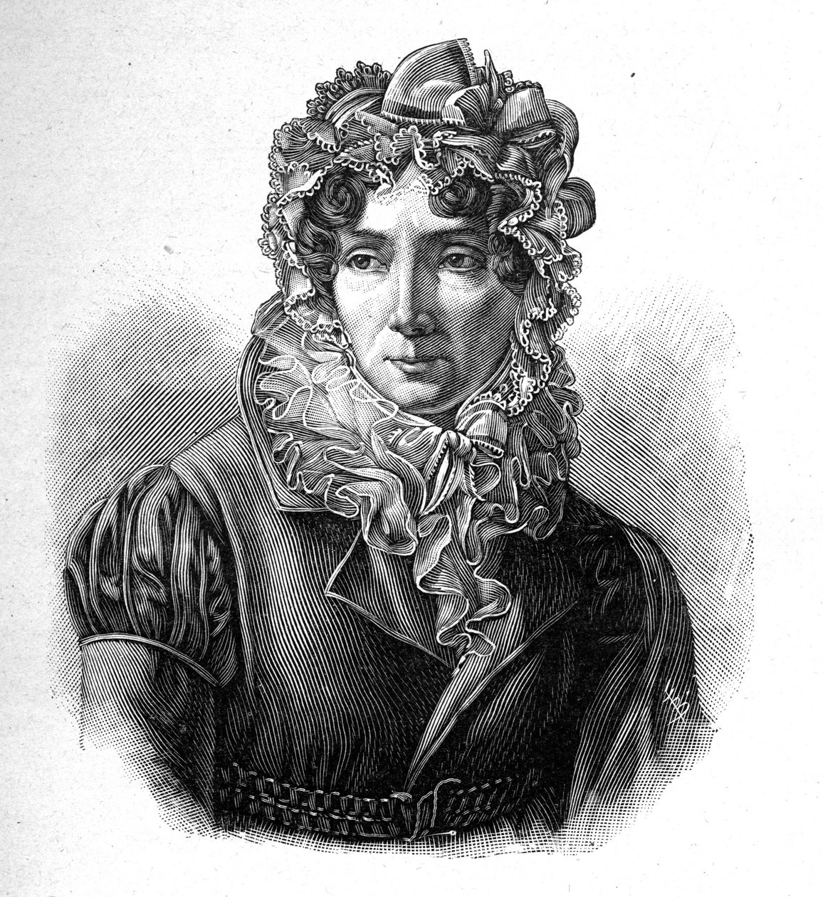 Madame de Genlis - Portret Stéphanie gratuluje herbowi Saint Aubin (Saint-Aubin) (1746-1830), hrabina Genlis, francuska literat. autorstwa Unknown artist
