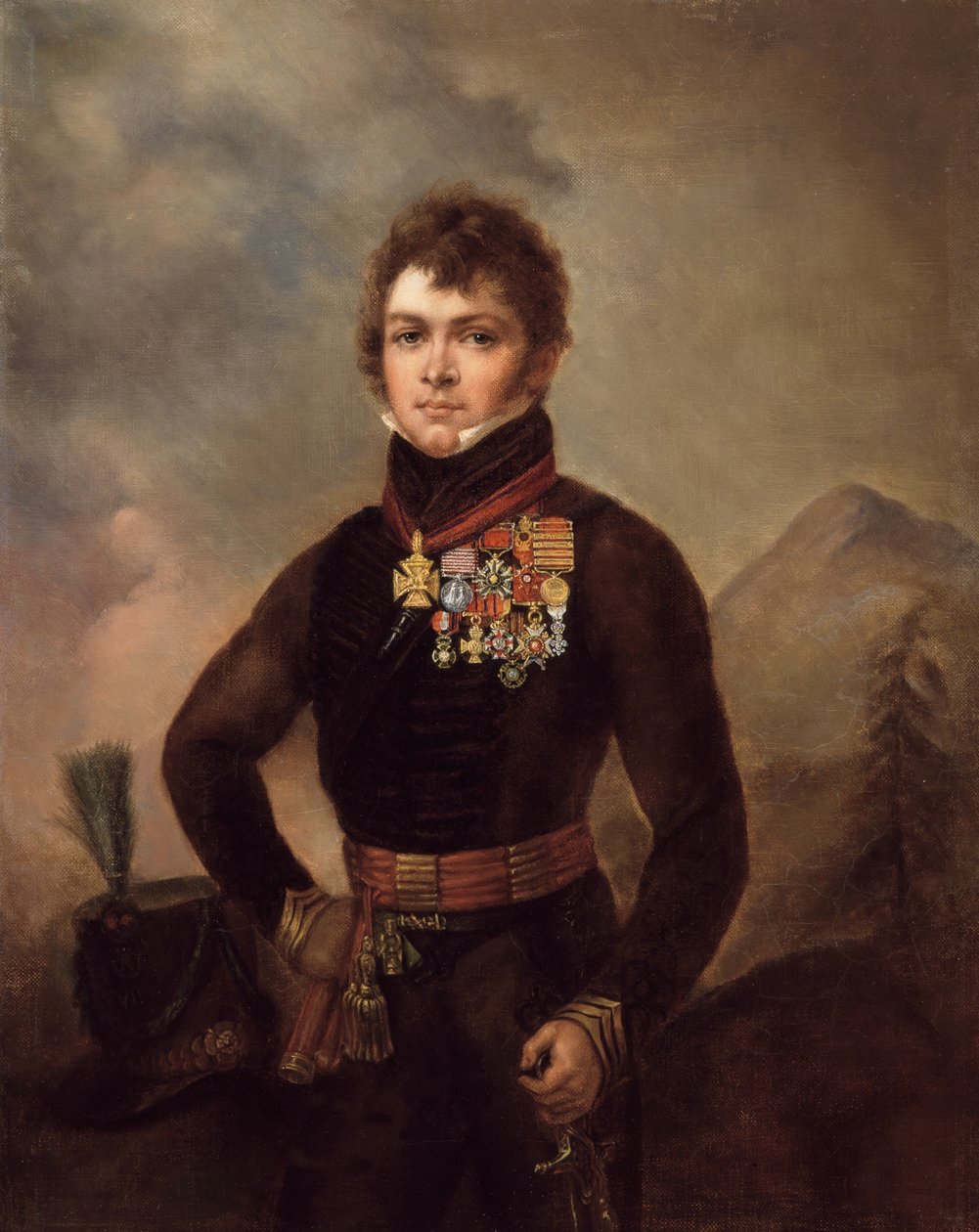 Major Sir John Scott Lillie, 7. Cacadores, armia portugalska, ok. 1820 r autorstwa Unknown