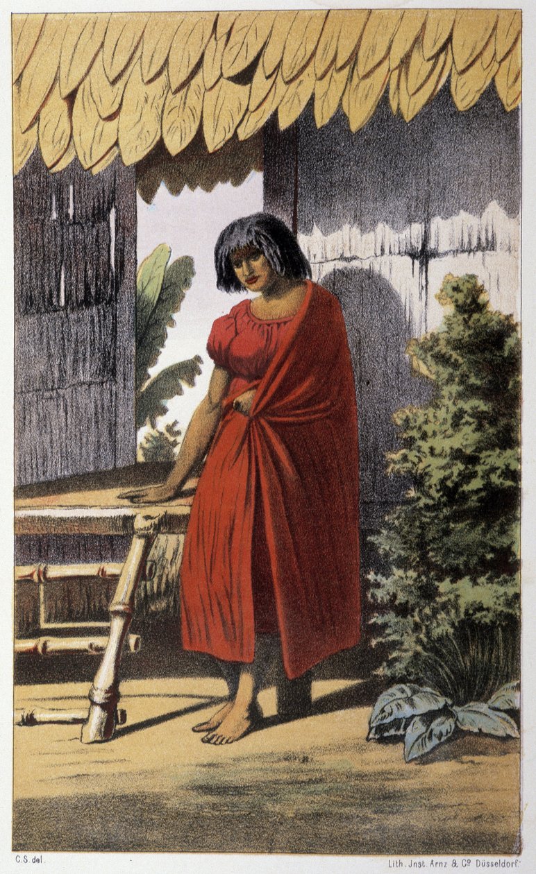 Malajka (Oceania) - w „Pierwszym szwedzkim opłynięciu rzeki” Skogmana Carla Johana Alfreda, wyd. Sztokholm, Adolf Bonnier autorstwa Unknown artist