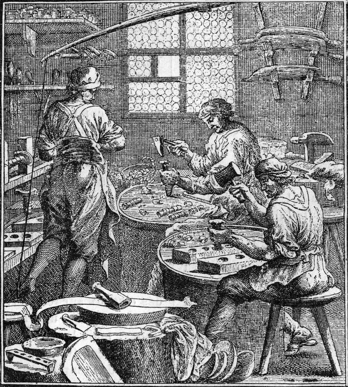 Produkcja szycia w XVIII wieku. autorstwa Unknown artist