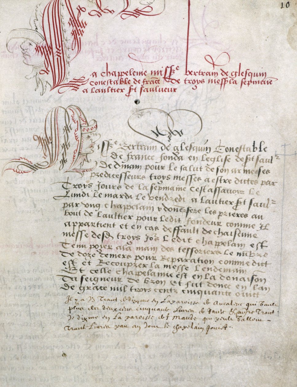 Rękopis związany z Bibliotheque Municipale de Dinan Du Guesclin (Duguesclin). autorstwa Unknown artist