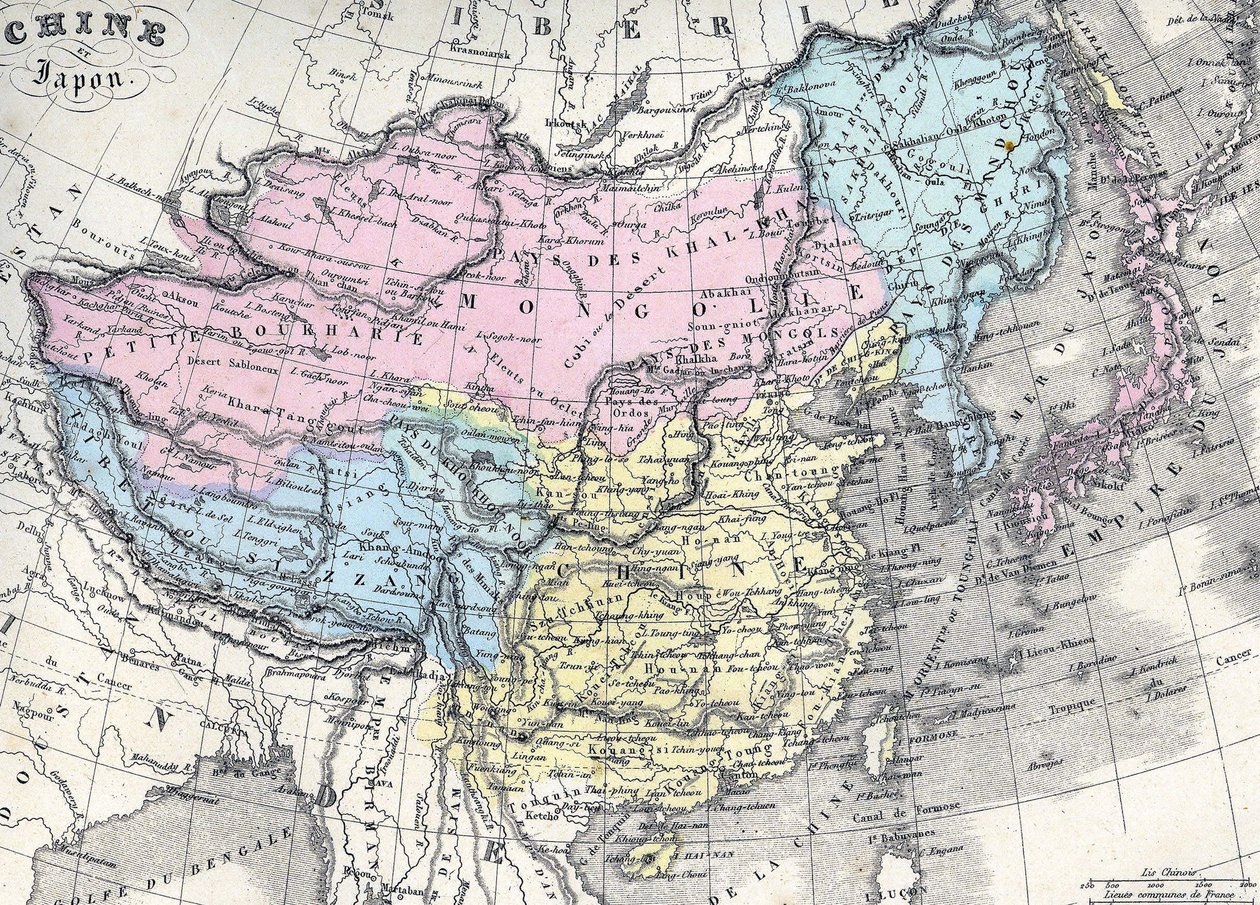 Mapa Chin i Japonii. W połowie XIX wieku. autorstwa Unknown artist