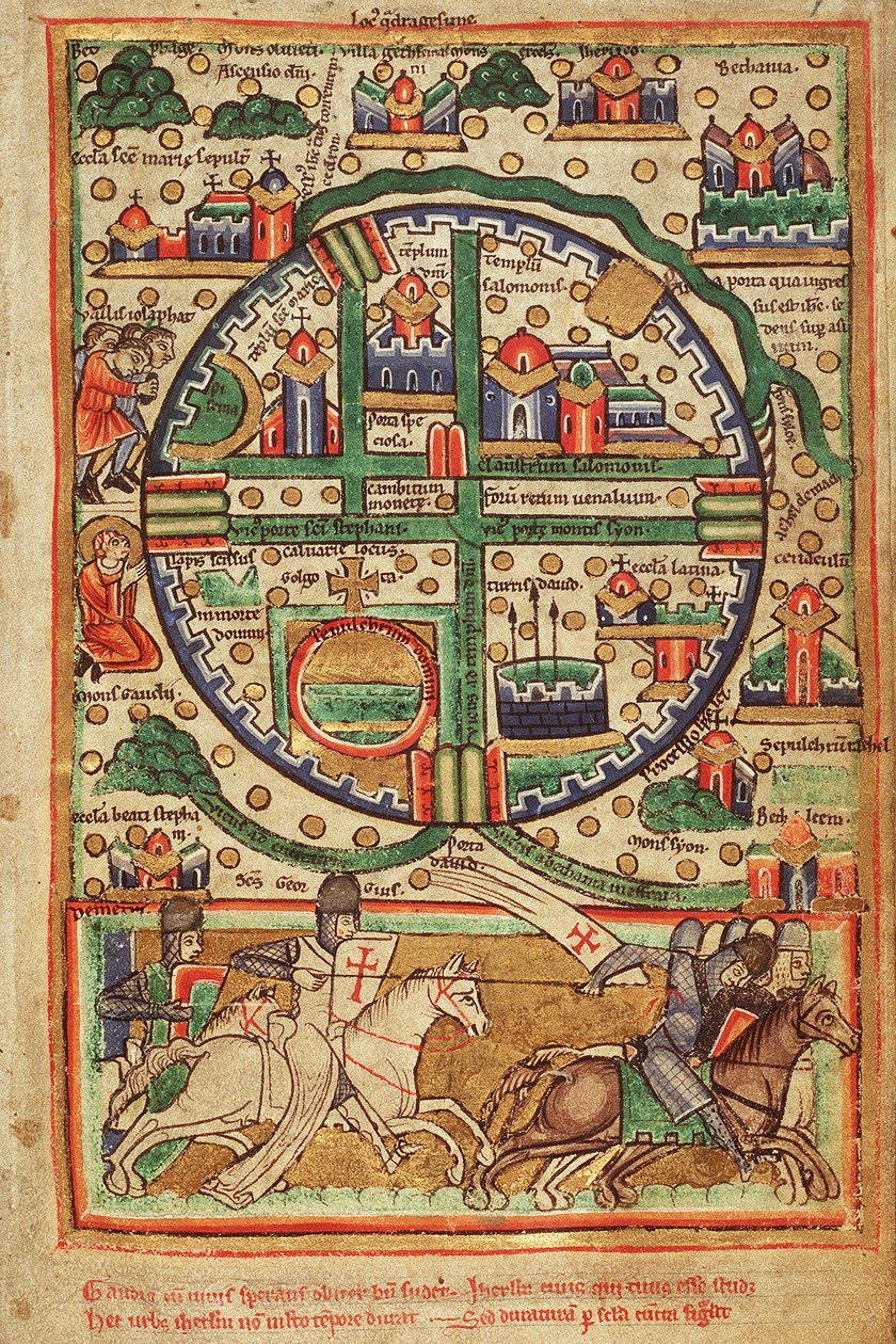 Mapa Jerozolimy krzyżowców autorstwa Unknown artist