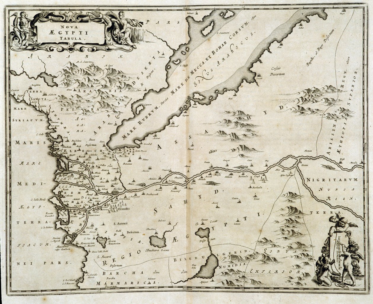 Mapa Egiptu - grawerowana przez Dapper autorstwa Unknown artist