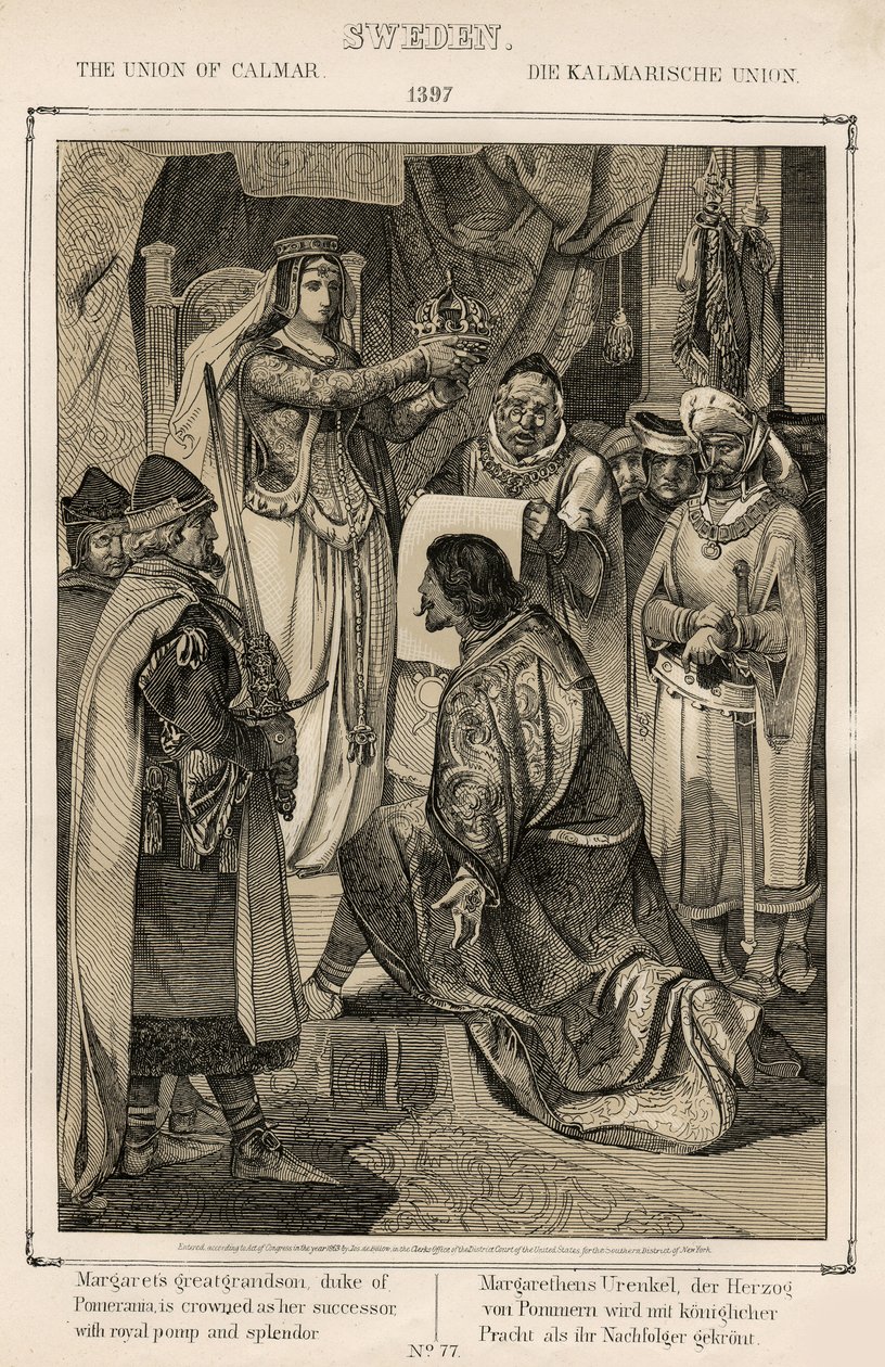 Margaret 1 Danii, Norwegii i Szwecji (1353-1412) - Unia Kalmar (Calmar) 1397 - Unia Kalmar przez Anonim autorstwa Unknown artist