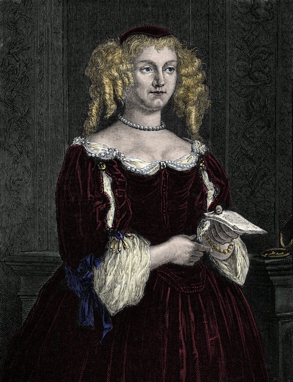 Marie de Rabutin-Chantal (Rabutin Chantal), markiza Sevigne znana jako Madame de Sevigne (1626-1696). Grawerunek z 1862 r. w „Królowych świata” autorstwa naszych pierwszych pisarzy. Książka wydana pod kierunkiem J.G.D. ARMEGENGUDA. autorstwa Unknown artist