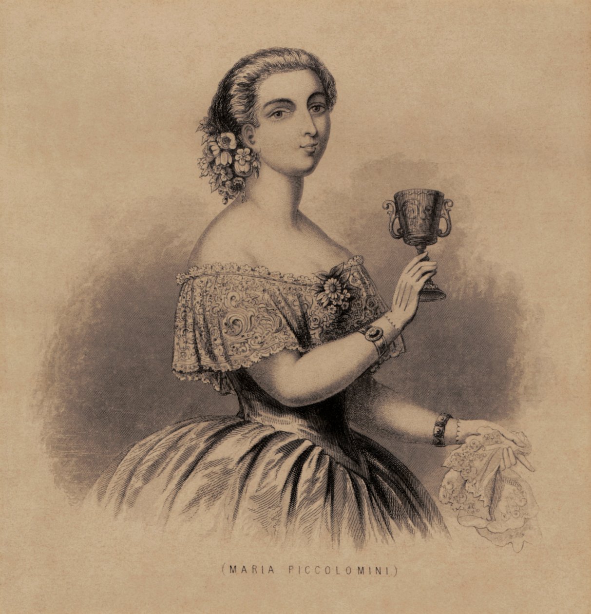 Marietta Piccolomini - portret włoskiej sopranistki autorstwa Unknown