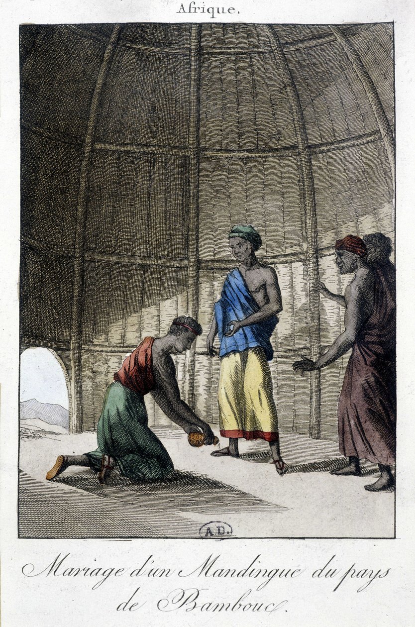 Małżeństwo w Mandingues (Mali?), Afryka - grawerowanie autorstwa Unknown artist