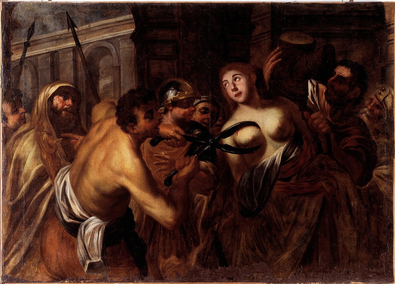 Męczeństwo św. Agaty z Sycylii (olej na płótnie) autorstwa Unknown artist
