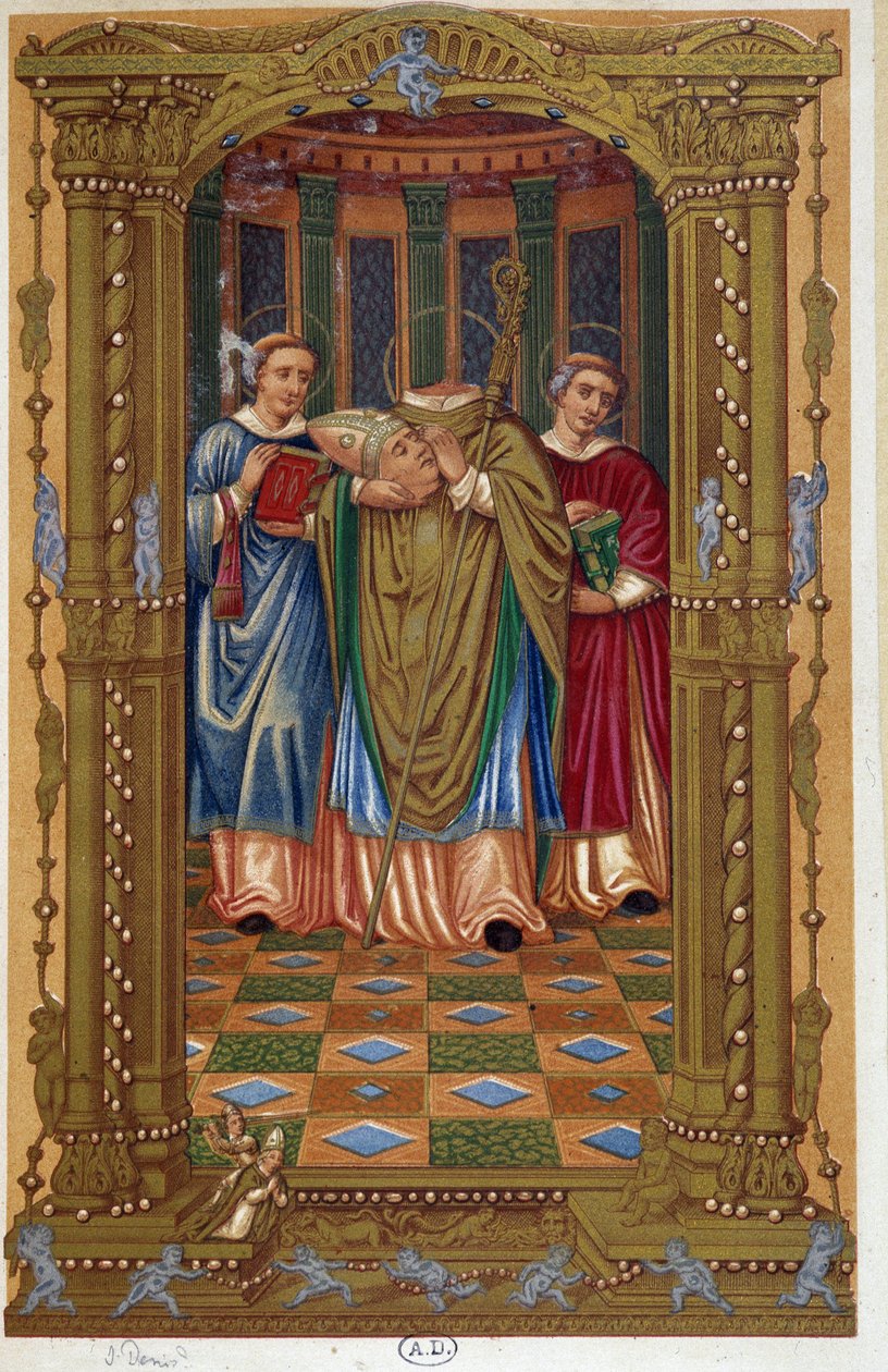 Męczeństwo św. Denisa (z głową w ramionach), po dokumencie z XVI wieku. autorstwa Unknown artist