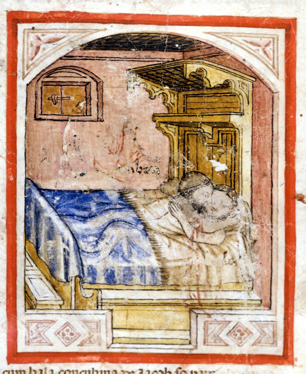 Scena godowa. Miniatury z kodeksu 212 (lub Kodeks Padovano lub Biblia z Padwy) 1390-1400 Rovigo, Accademia dei Concordi autorstwa Unknown artist