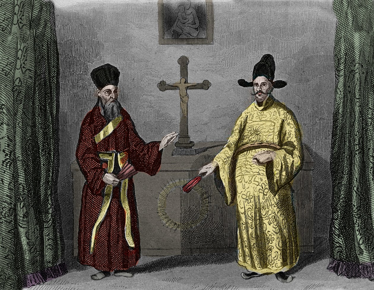 Matteo Ricci z konwertytą Paul Ly - Portret Matteo Ricci (1552-1610) (po lewej), włoskiego jezuity i Paula Ly, wielkiego propagatora wiary chrześcijańskiej w Chinach autorstwa Unknown artist