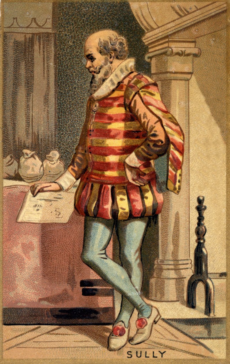 Maksymilian Bethune, książę Sully (1560-1641), francuski mąż stanu. chromolitografia z końca XIX wieku. autorstwa Unknown artist