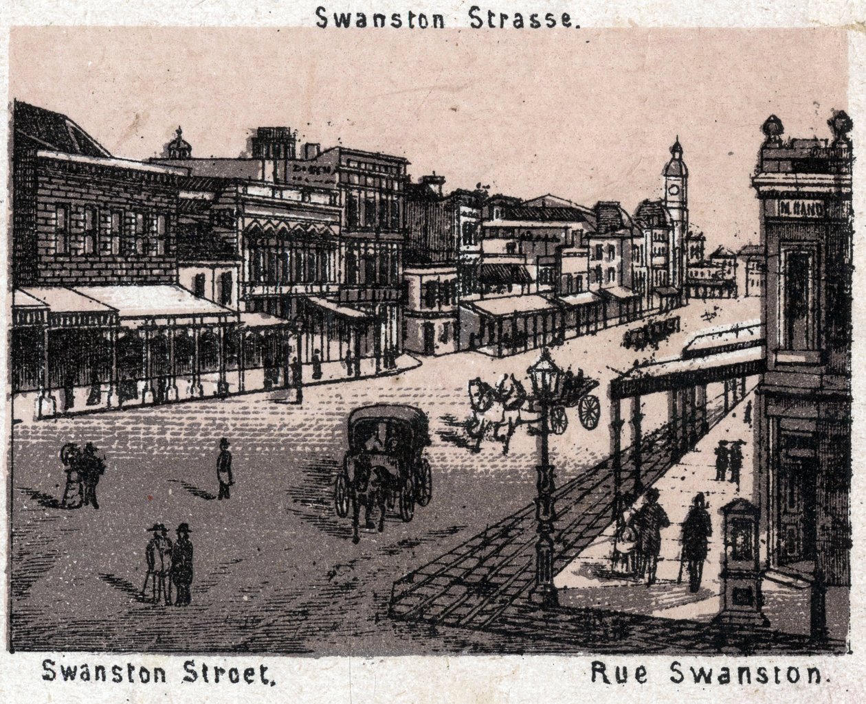 Melbourne, Australia: widok na ulicę Swanston. w „” Świat ilustruje 168 odsłon”” Niedatowany (koniec XIX wieku) autorstwa Unknown artist