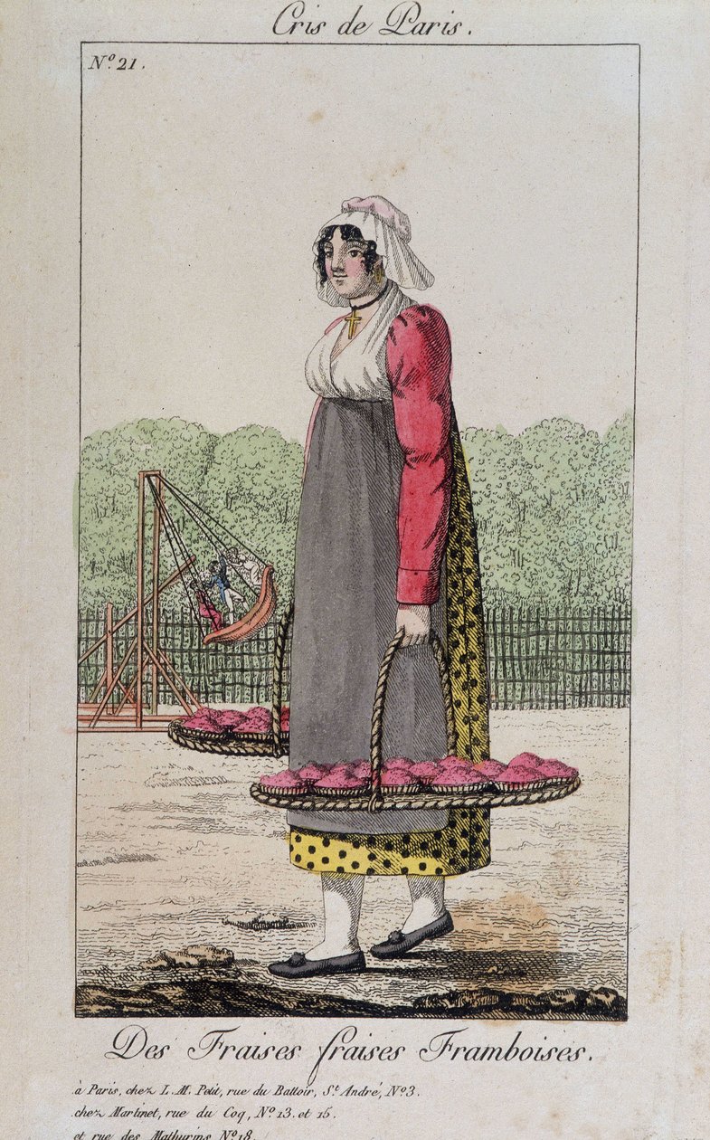 Kupiec truskawek i malin - w „Cris de Paris”, deb. 19 wiek autorstwa Unknown artist