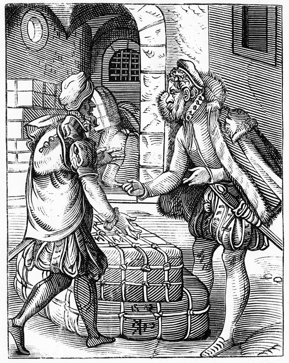 Kupcy - w "Nieliberalnych sztukach i mechanice..." autorstwa Unknown artist