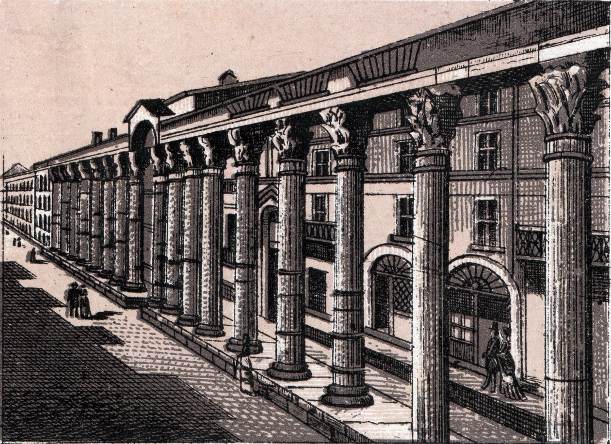 Mediolan, Włochy: widok na kolumnadę (kolumna di San Lorenzo Milano) św Lorenzo (kolumny św Lorenzo). w „” Świat ilustruje 168 odsłon”” Niedatowany (koniec XIX wieku) autorstwa Unknown artist