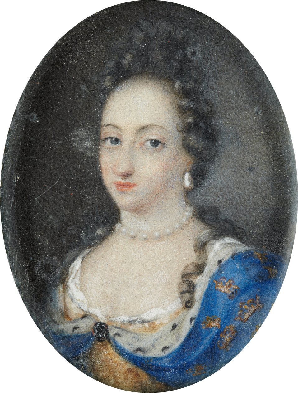 Miniatura królowej Ulriki Eleonory Starszej Szwecji, ok. 1680 (gwasz na pergaminie) autorstwa Unknown artist