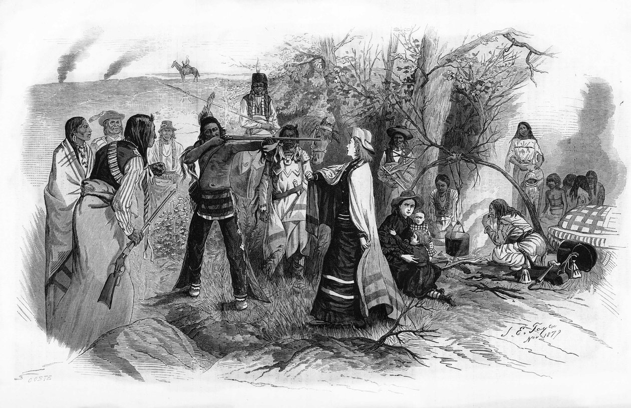 Panna Josephine Meeker, wzięta do niewoli wraz z matką przez bunty Indian amerykańskich w 1880 roku. autorstwa Unknown artist