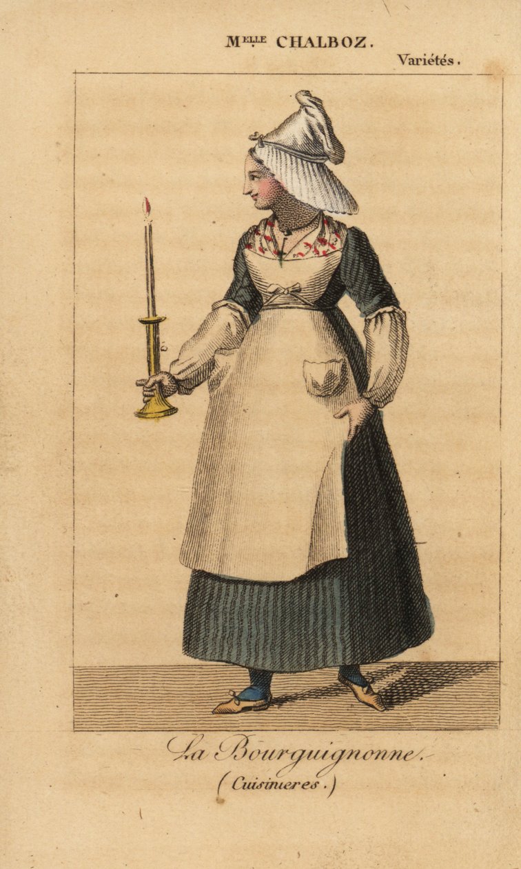 Panna Fanny Chalboz jako La Bourguignonne w sztuce Cuisinieres Nicholasa Braziera w Theatre des Varietes autorstwa Unknown artist