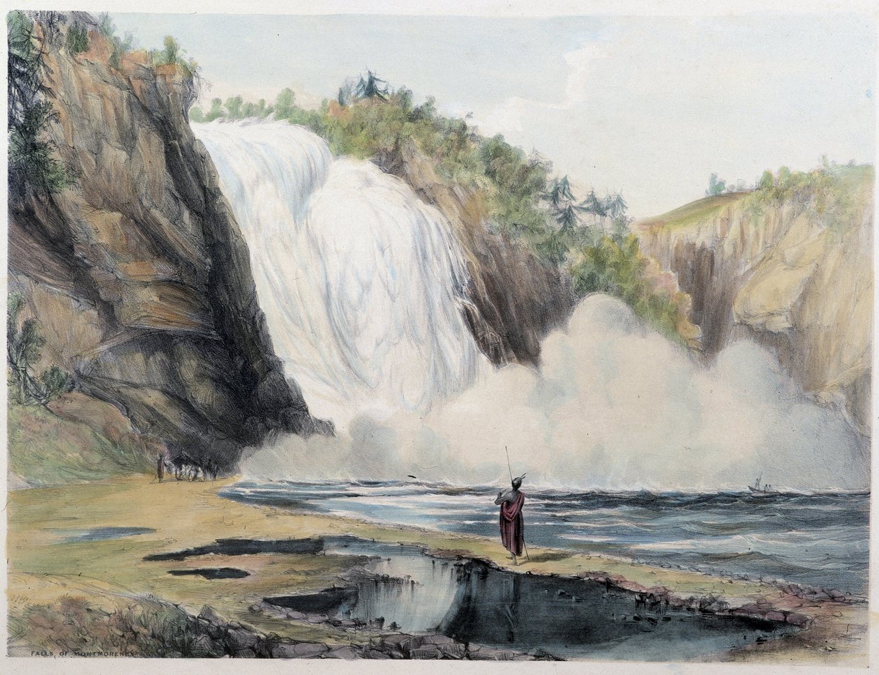 Montmorency Falls, Kanada - w „Szkicach Shytha w Kanadzie” Coke Smyth, Londyn autorstwa Unknown artist