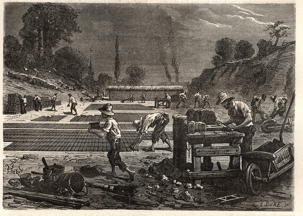 Moulage des bricques - Formowanie cegieł - grawerowanie w 