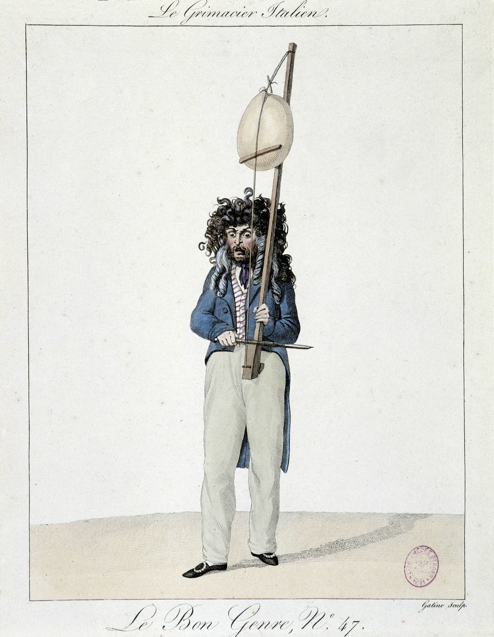 Muzyk na ulicy: włoski grimacier - grawer, Carnavalet. autorstwa Unknown artist