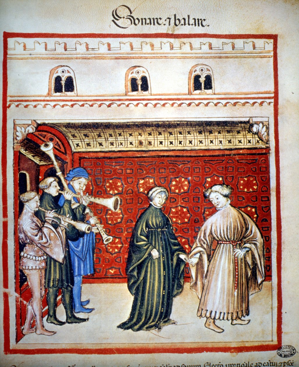 Muzycy i tancerze - w "Tacunum Sanitatis" autorstwa Unknown artist