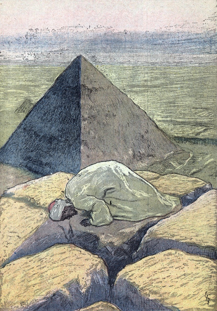 Muzułmanin modlący się w Egipcie Ilustracja z "The Pelerin" 6/05/1934 Kolekcja prywatna autorstwa Unknown Artist