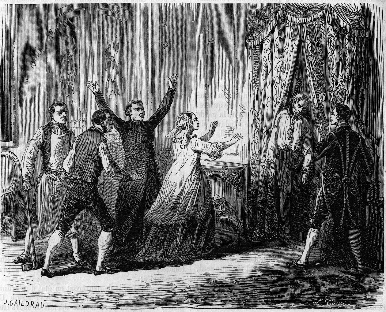Tajemnicze powieszenie ostatniego księcia Conde (Louis Henri Joseph de Bourbon autorstwa Unknown artist