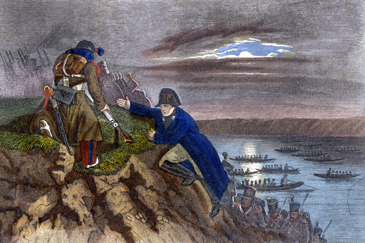 Napoleon Bonaparte przekroczył Dunaj w maju 1809 roku. autorstwa Unknown artist