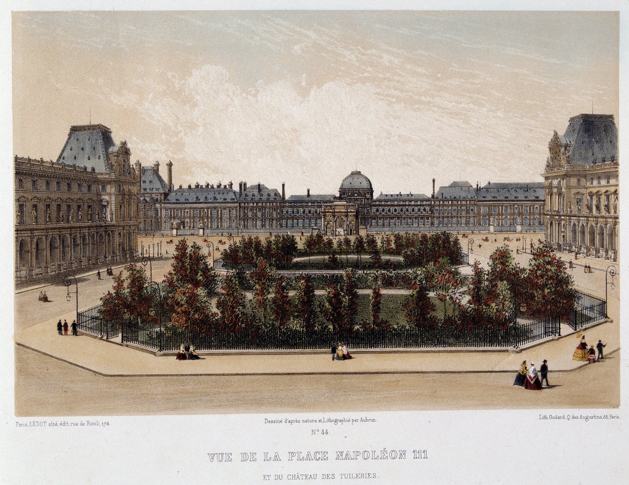 Plac Napoleona III i Pałac Tuileries autorstwa Unknown artist