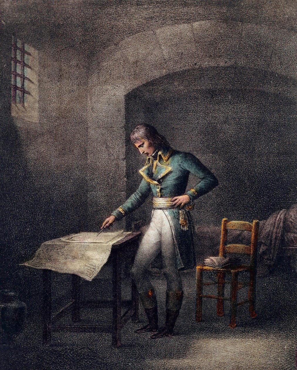 Napoleon I Bonaparte (1769-1821) na placu fortowym w Antibes 10 sierpnia autorstwa Unknown artist