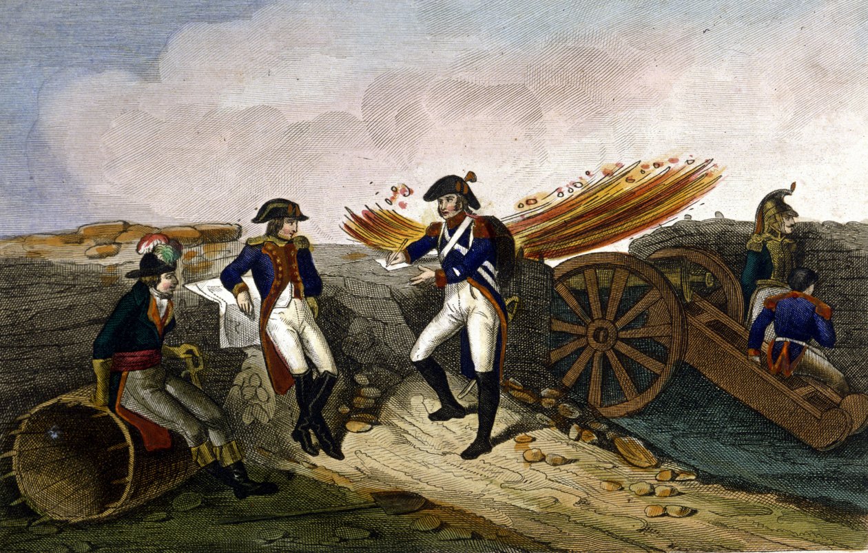 Napoleon I podczas oblężenia Tulonu (sierpień-grudzień 1793) Rycina z XIX wieku autorstwa Unknown artist