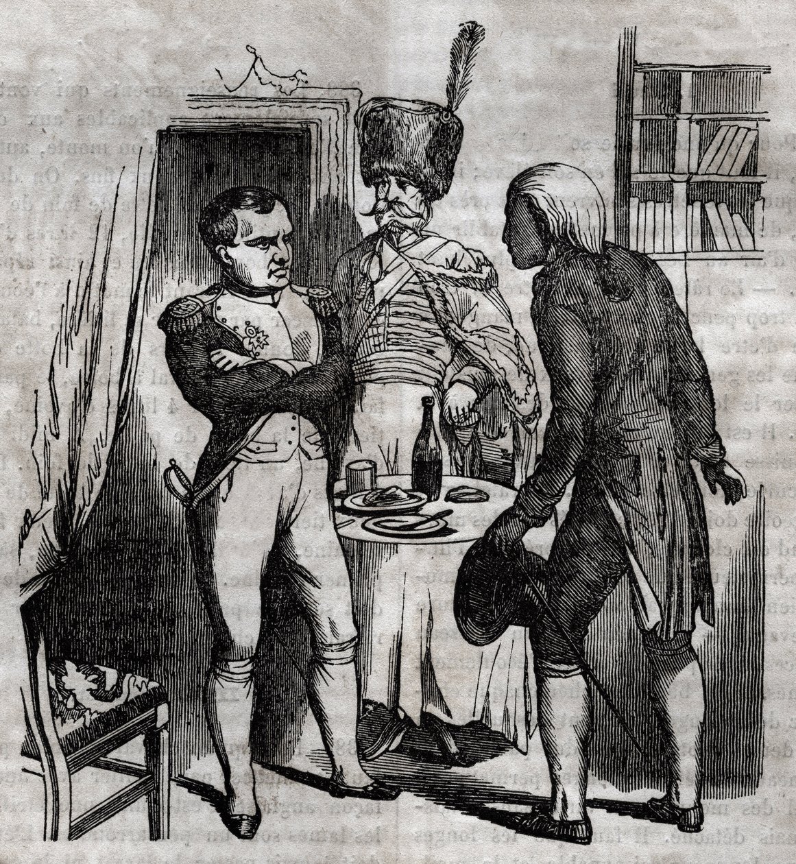 Napoleon I w obecności Jeana Nicolasa Corvisarta (1755-1821) lekarza grawerunek angielski w „La Sante Universelle - Guide Medical des Families”” 1852 autorstwa Unknown artist