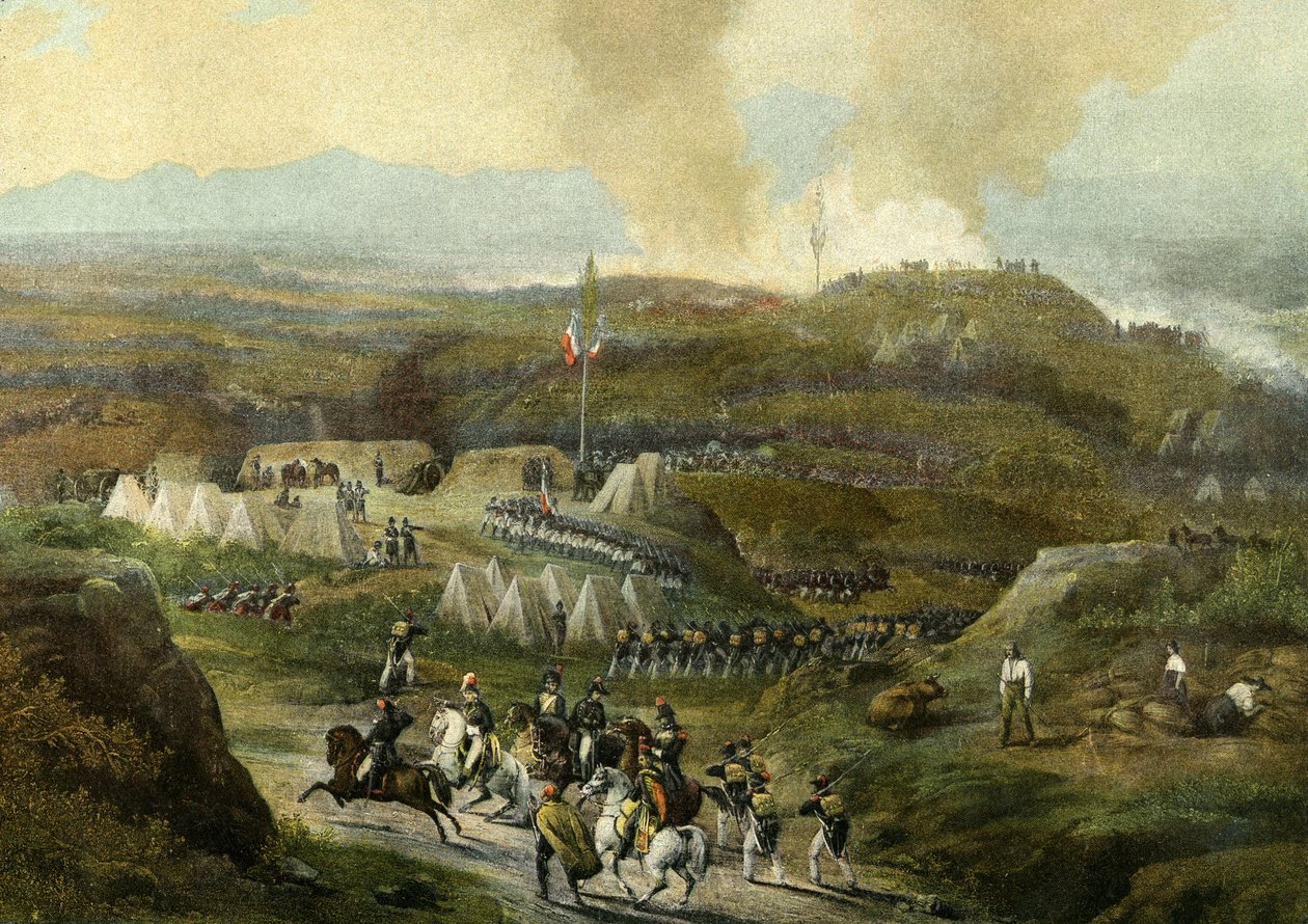 Kampania napoleońska 1793: wznowienie Camp de Peyrestortes, Armee des Pyrenees Orientales 18 września 1793. Rycina 1868 autorstwa Unknown artist