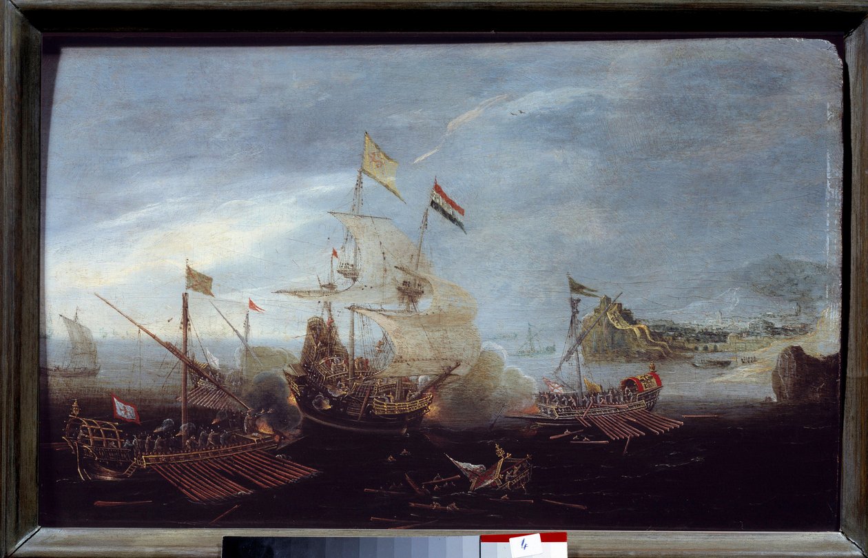Bitwa morska Anonimowe malowidło z XVII wieku. Tuluza, Musee des Beaux Arts autorstwa Unknown artist