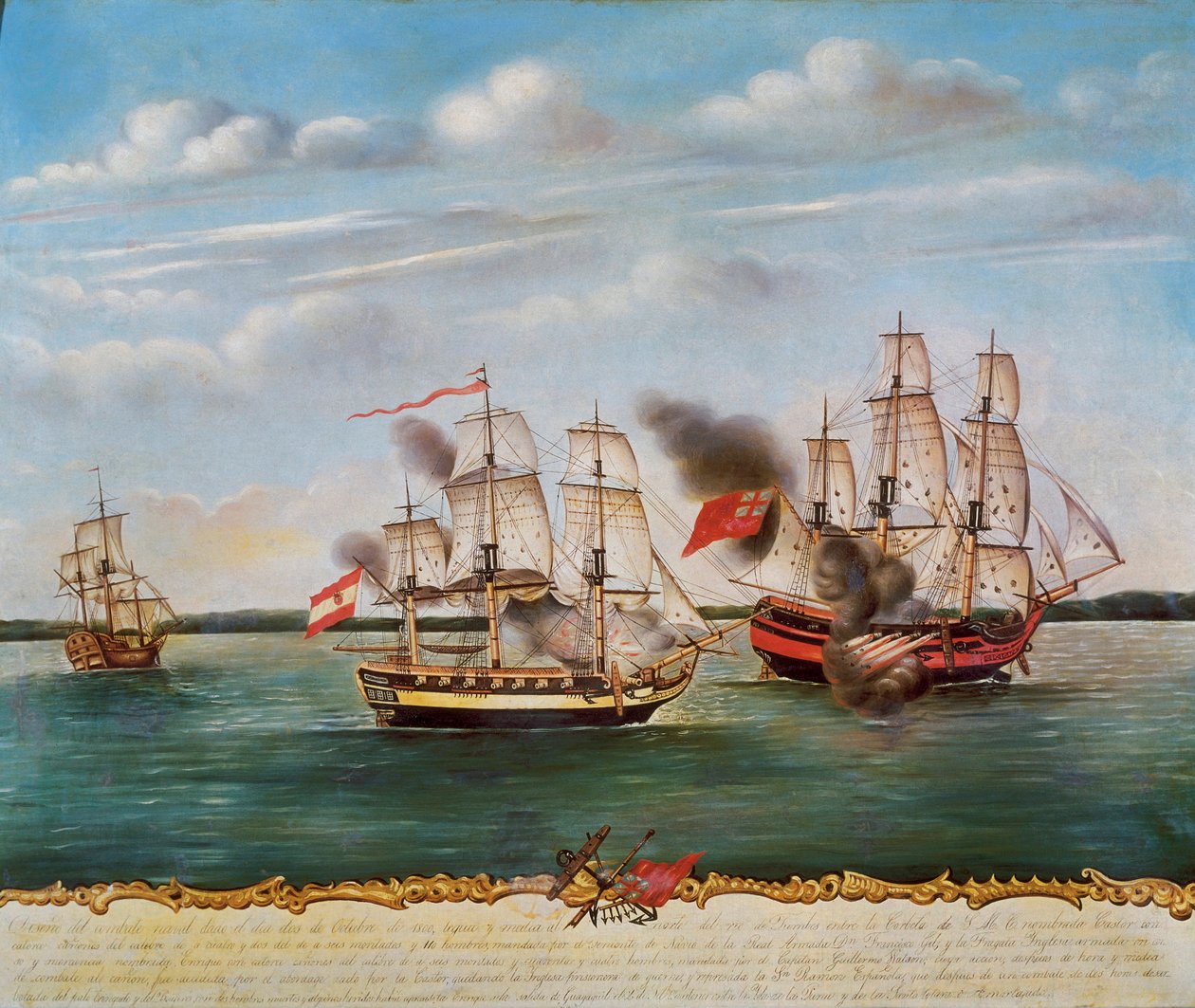 Bitwa morska o Guayaquil (Ekwador) między Hiszpanią a Anglią 2 października autorstwa Unknown artist