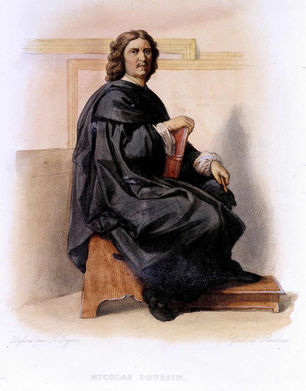 Nicolas Poussin (1594-1665) w red. Mennechet, „Francuski Plutarch”” autorstwa Unknown artist