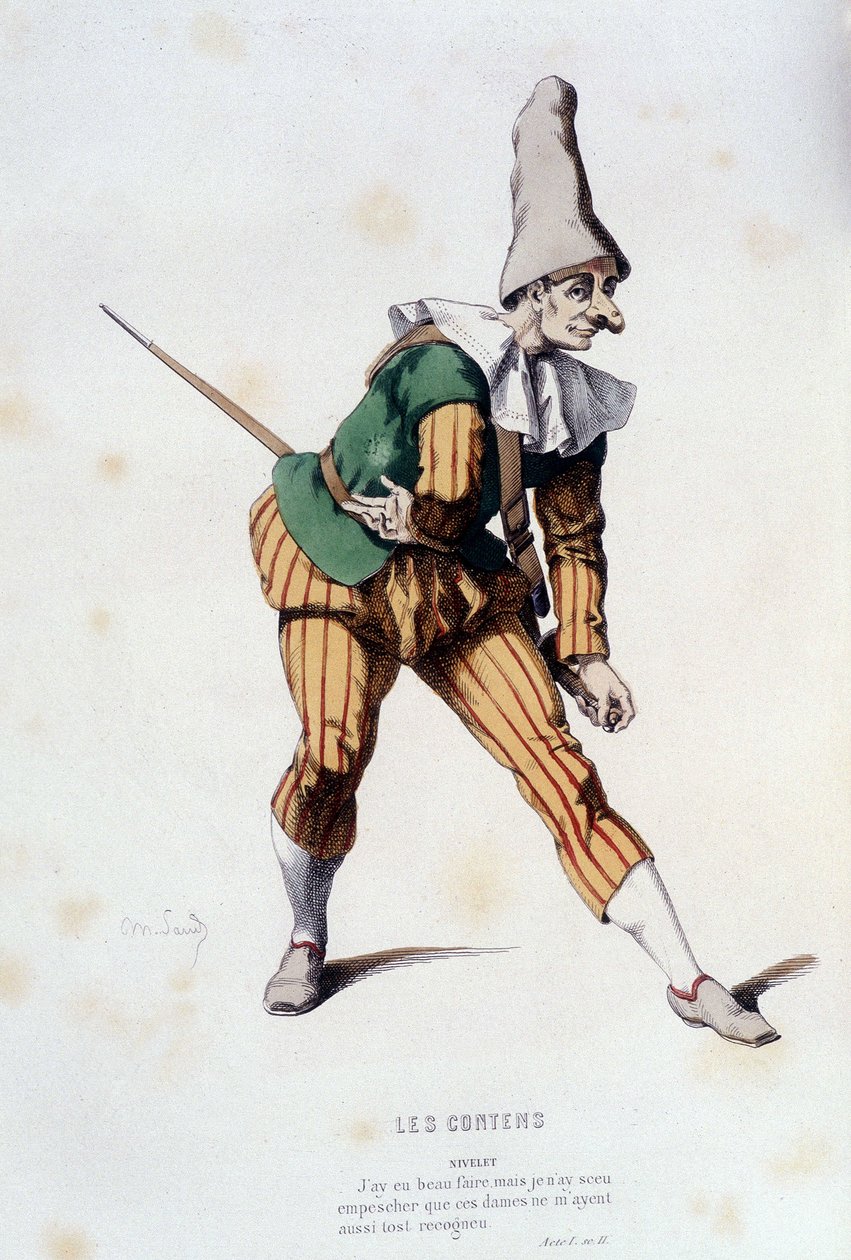 Nivelet in „”les contens”” (od Odeta de turnèbe w 1584), w „”teatrze francuskim w XVI i XVII wieku przed Molierem”” Edouarda Fourniera. autorstwa Unknown artist