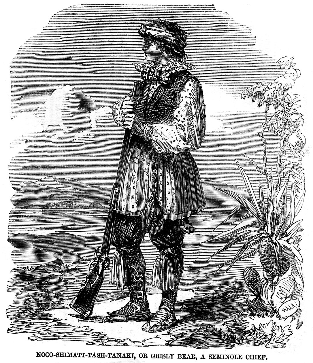Noo-Shimatt-Tash-Tanaki, czyli ponury niedźwiedź, wódz Seminoli autorstwa Unknown artist