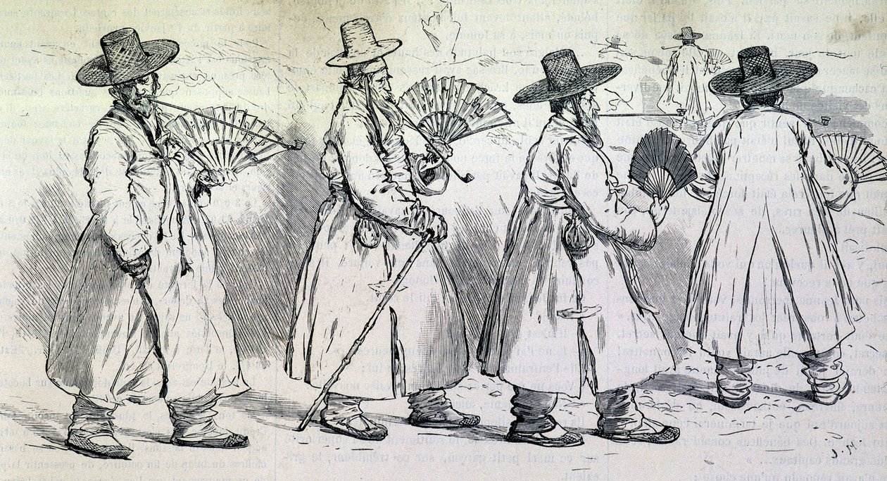 Godna uwagi jest wieś Sbin Po (Kree) na spacerze (koniec XIX wieku). autorstwa Unknown artist