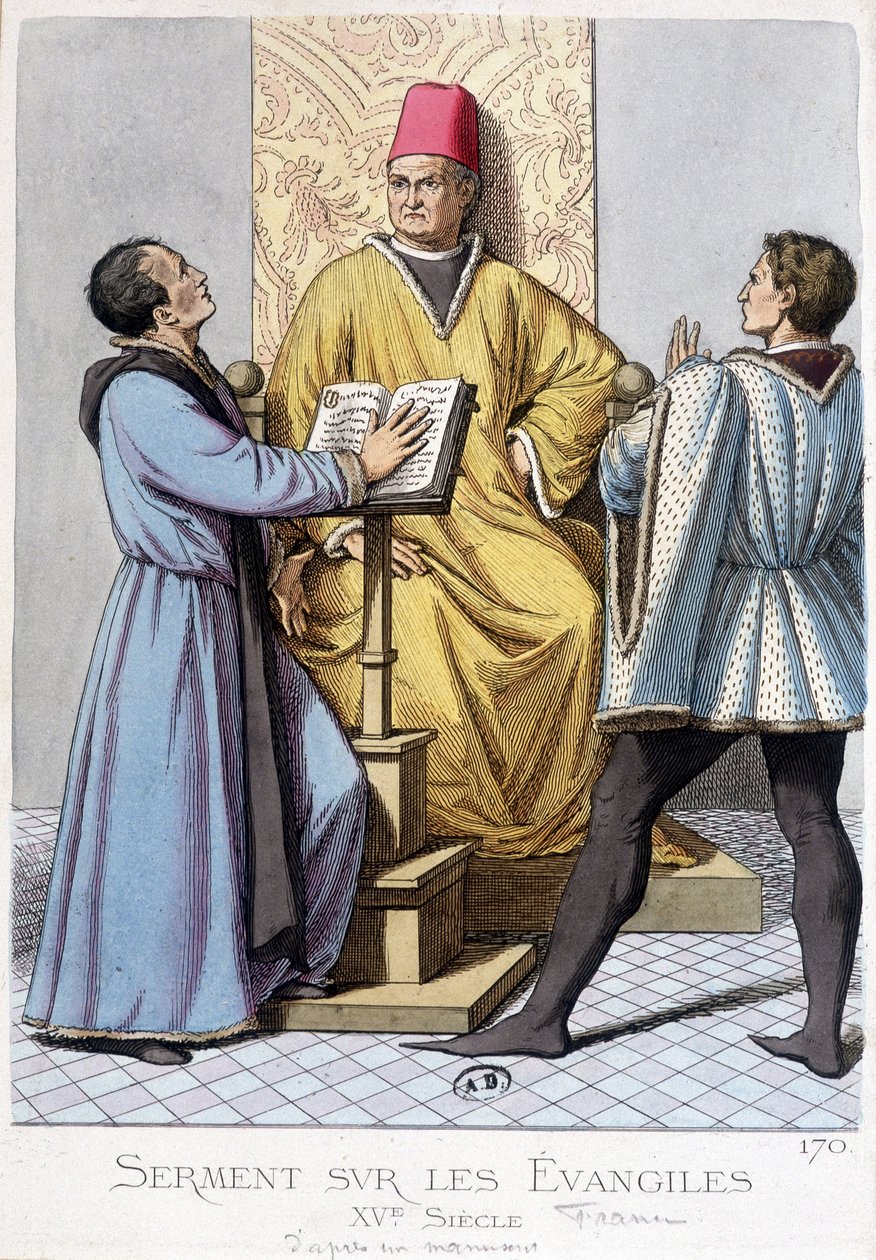 Przysięga na Ewangelie, Francja XV wiek. autorstwa Unknown artist