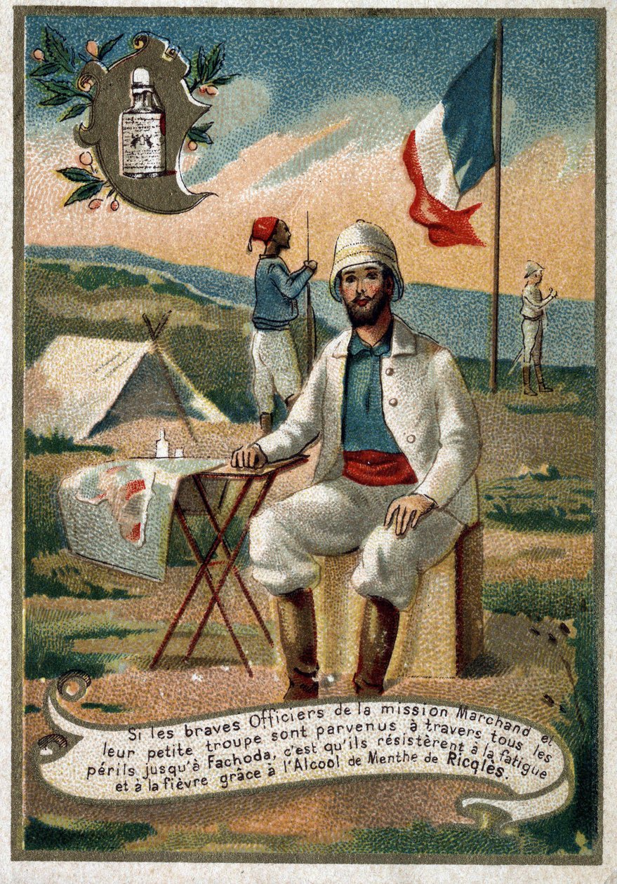 Oficer Misji Marchand. XIX-wieczna chromolitografia autorstwa Unknown artist