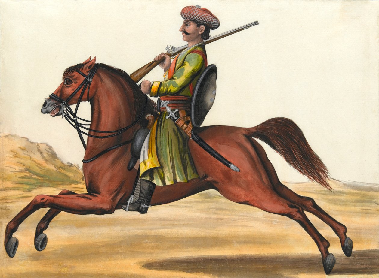 „Jeden z rdzennej kawalerii w służbie Nawaab?”, 1780 circa autorstwa Unknown