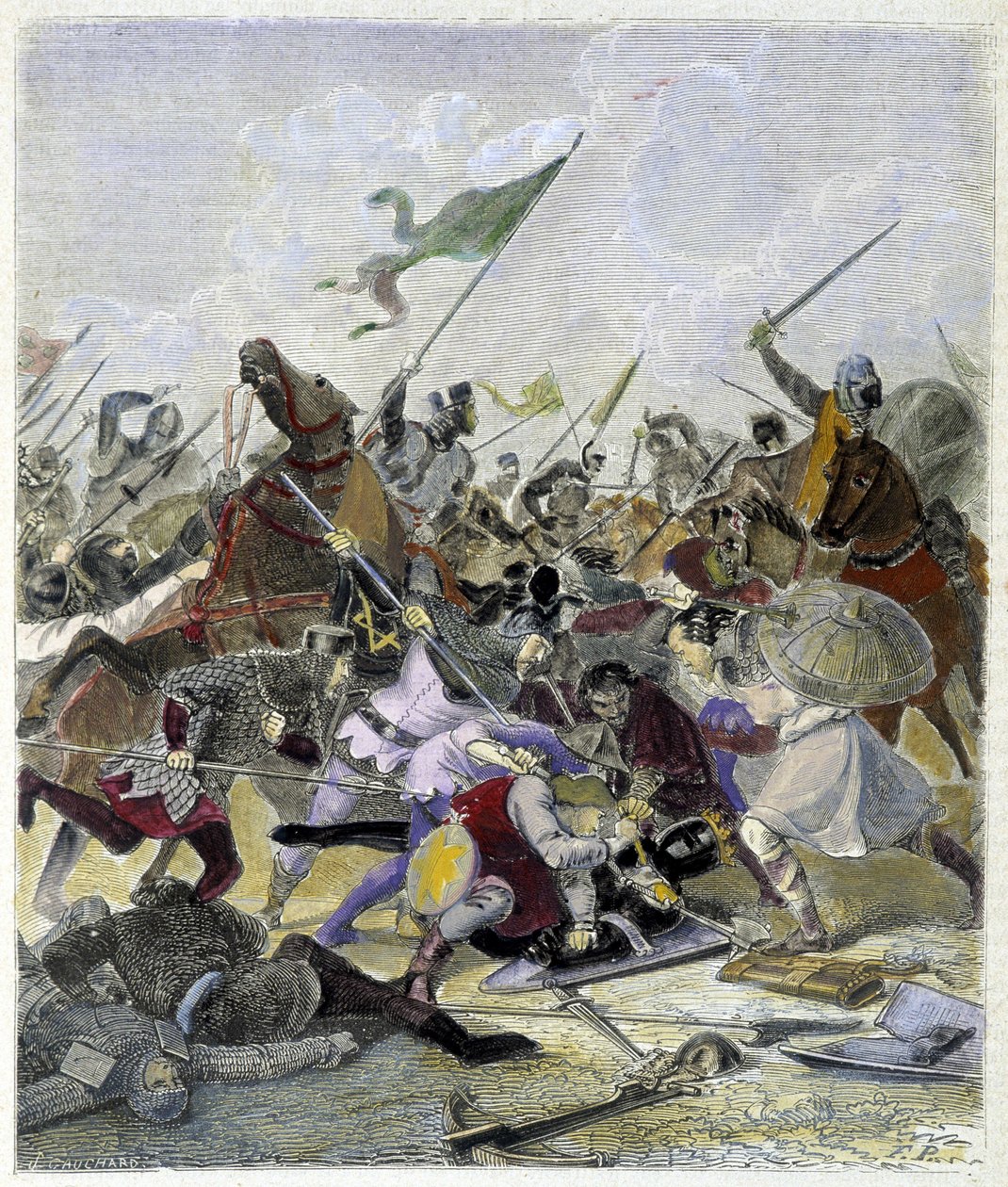 Othon 1er (912-973) zaskoczony przez buntowników w Rzymie - w „Histoire des Popes” Maurice Lachatre autorstwa Unknown artist