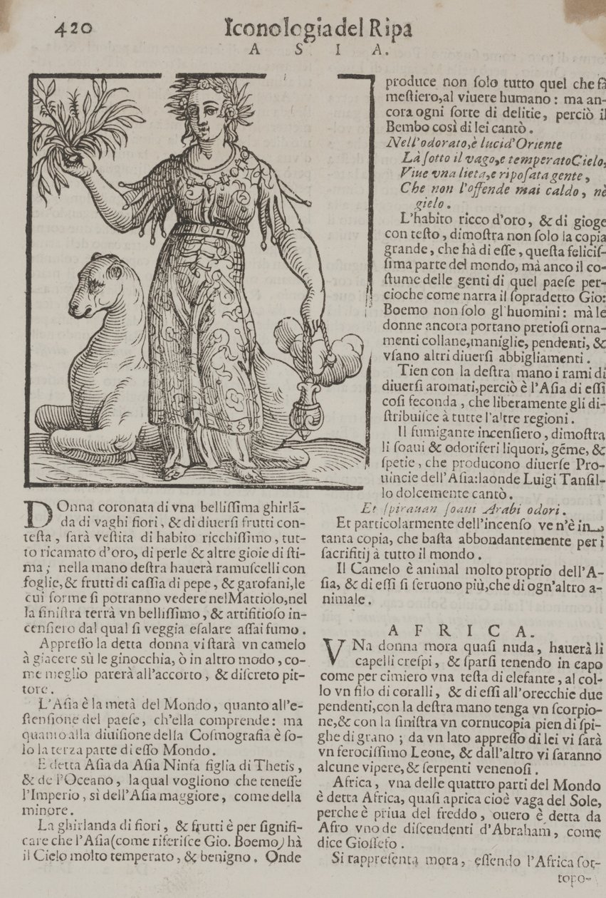 Strona 420: Azja z "Ikonologii" Cesare Ripy autorstwa Unknown artist